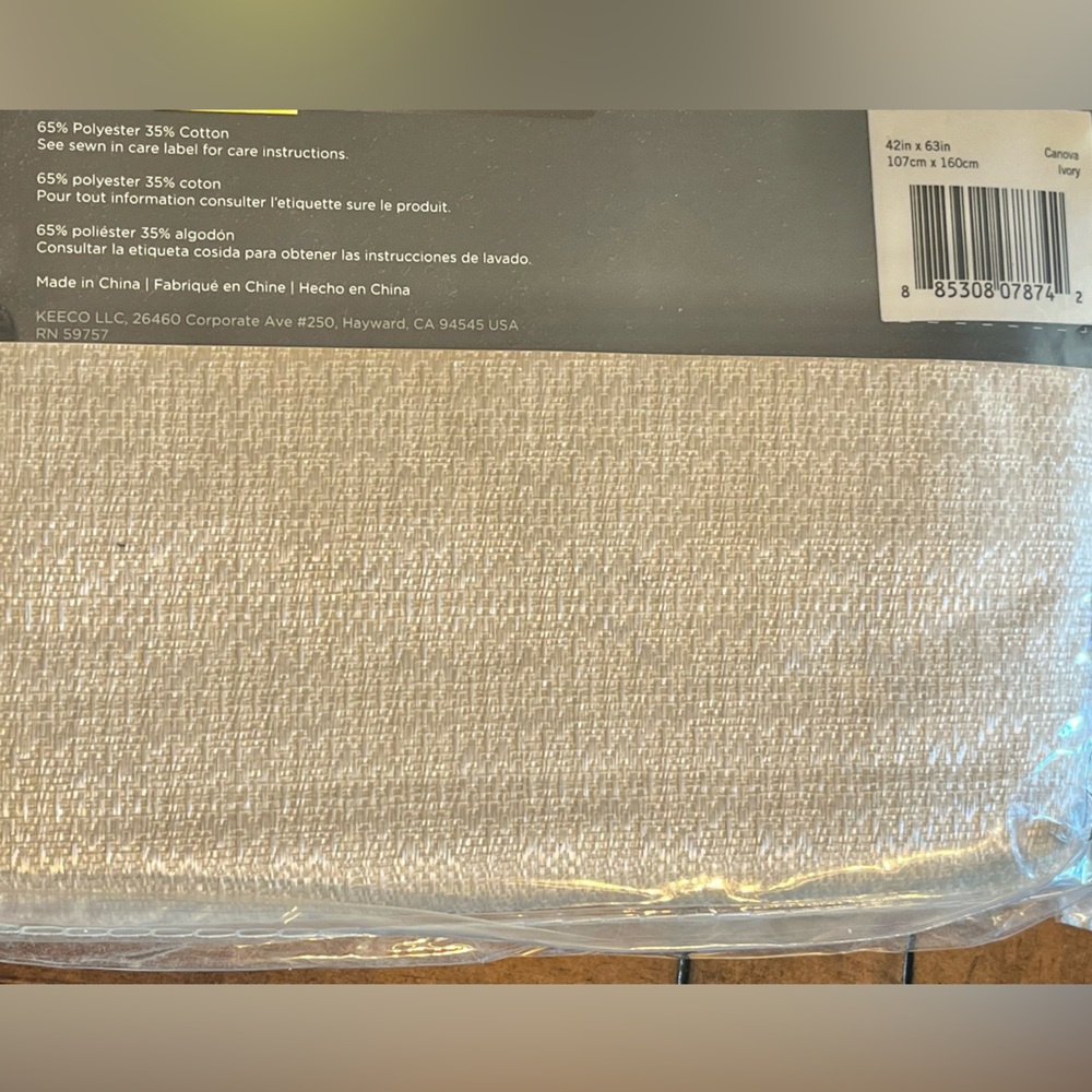 3 Eclipse Canova Energy Saving LightFilteringRod Pocket Single CurtainPanelIvory - Picture 4 of 6
